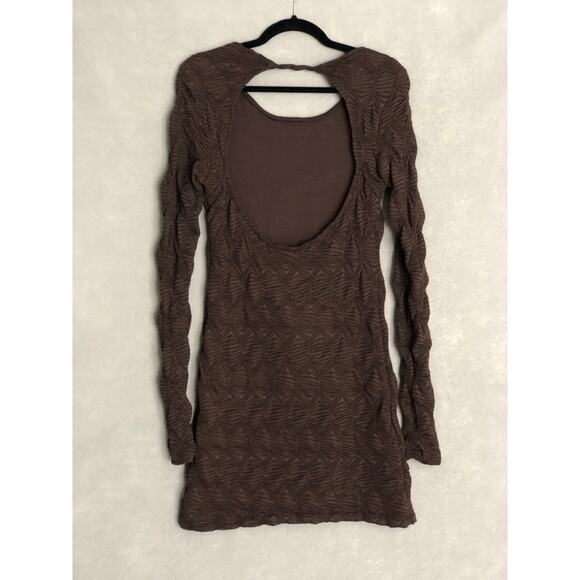 Free People Women's Large Paulie Mini Dress in Hot Fudge NEW - Picture 4 of 8